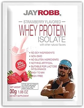 JAYROBB Whey Isolate Protein Powder, Low Carb, Keto, Vegetarian, Gluten Free, Lactose Free, No Sugar Added, No Fat, No Soy, Nothing Artificial, Non-GMO, Best-Tasting (Convenient Individual Serving Pa