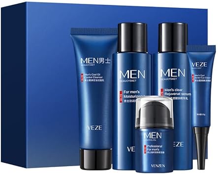 Skin Compatible With Machine Men'S Set 5 Piece Kit For Oil Control Moisturizing Hydrating Cleansing And Refreshing Foam Contains 120Ml Water Milk Face Products