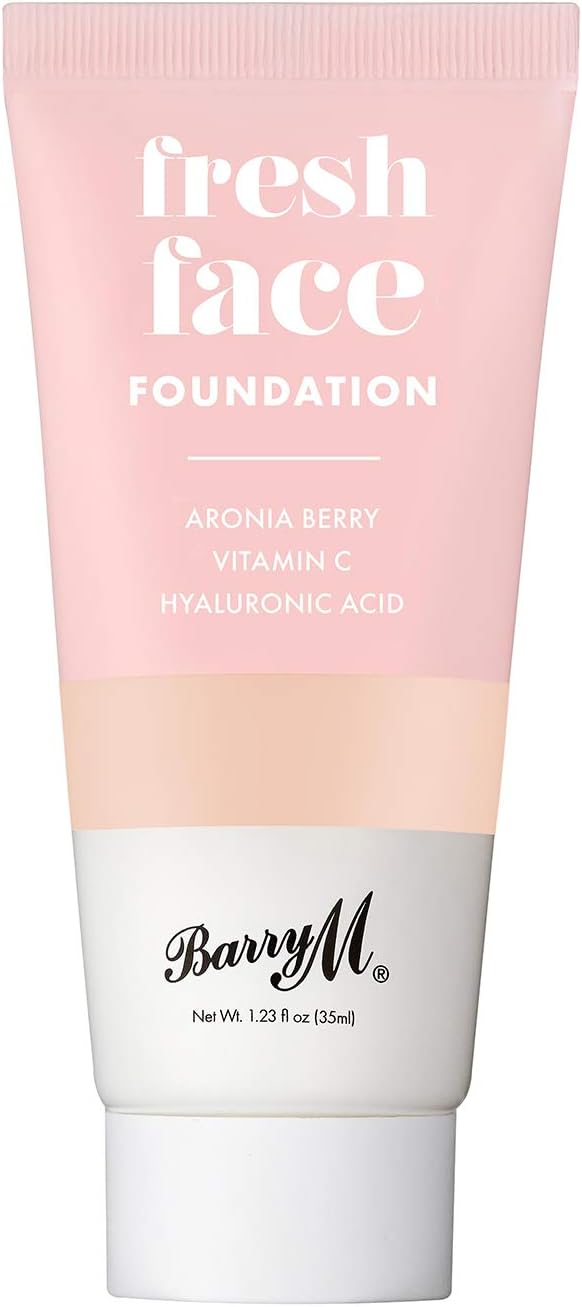 Barry M Cosmetics Fresh Face Lightweight Liquid Foundation Infused With Hyaluronic Acid And Vitamin C, Shade 3, 1 Count