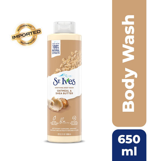 St. Ives Oatmeal & Shea Butter Body Wash | Moisturizing Body Wash For Sensitive And Dry Skin | 22 Fl. Oz