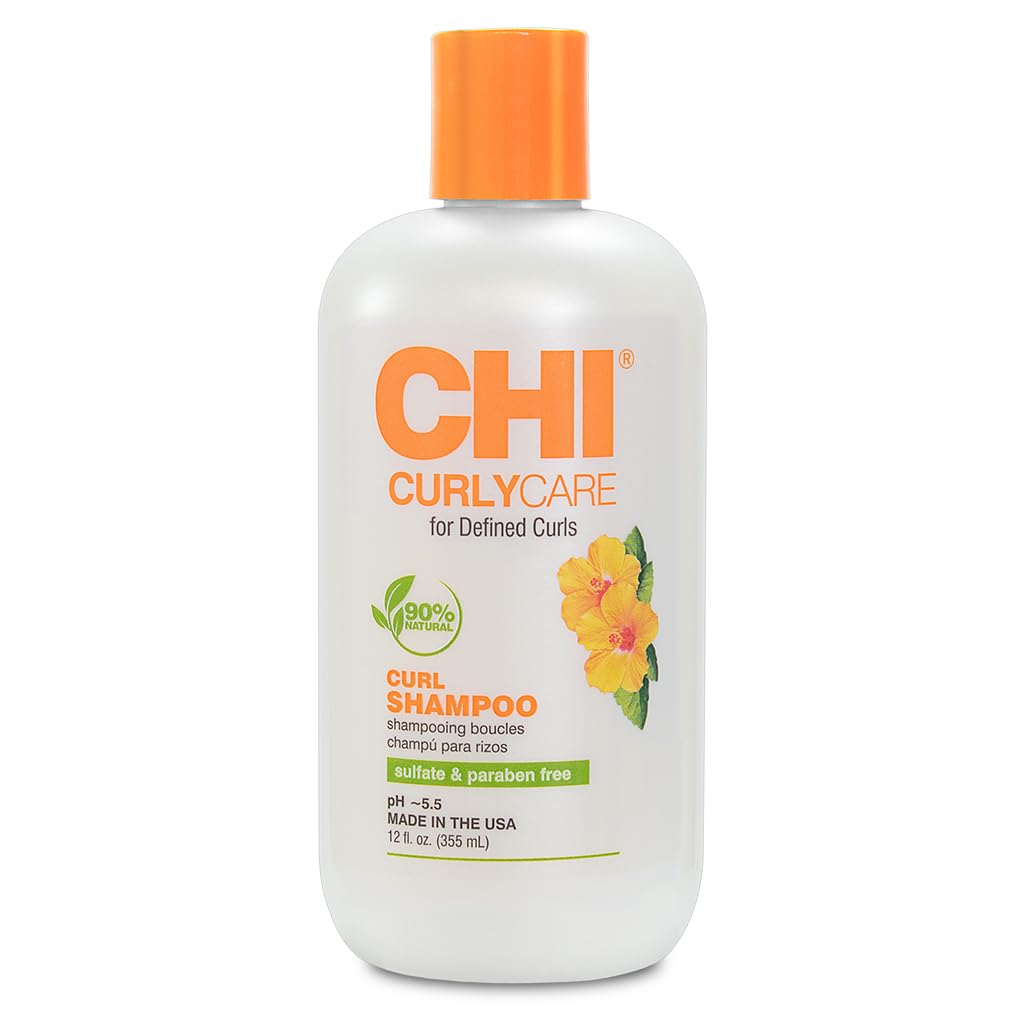 CHI CurlyCare - Curl Shampoo 12 fl oz - Gentle Formula Hydrates Curls, Reduces Frizz While Retaining Curl Shape and Curl Pattern