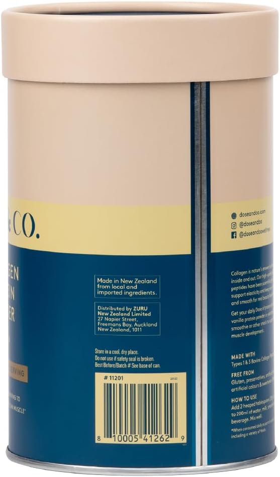 Dose & Co Collagen Protein Powder (Vanilla) 420g – Non-GMO, Gluten Free Collagen Peptides Supplement – 20g of Whey Protein, Vanilla : Amazon.co.uk: Pet Supplies