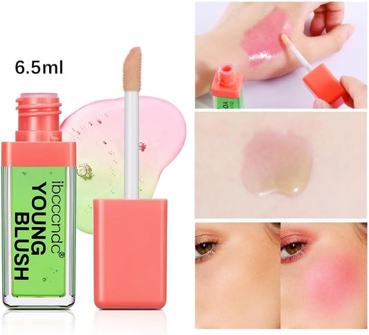 Color Changing Liquid Blush, Moisturizing Ph Changing Blush Liquid For Cheeks, Dewy Finish Face Blush For Natural Looks, Weightless & Long Lasting Blush Makeup (Green)