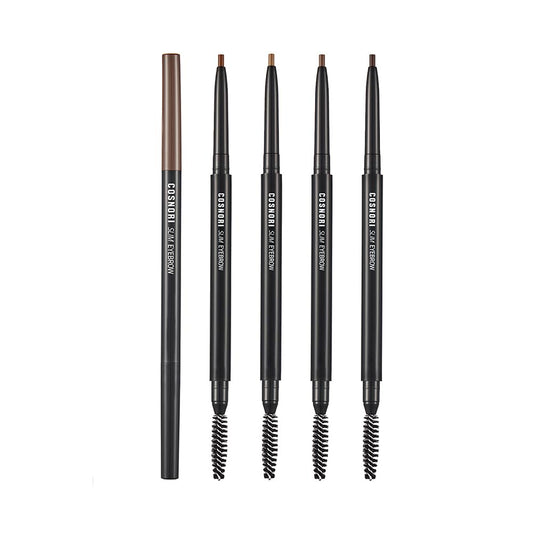 Cosnori Slim Eyebrow Pencil 04 Choco Mousse - 2Mm Micro-Fine Pencil Brow With Brush, Natural-Looking Brows, Long Lasting & Waterproof, Micro-Slim, Soft Drawing, 0.005Oz (0.15G)