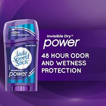 Lady Speed Stick Deodorant 2.3 Ounce Powder Fresh Invisi Dry (68Ml) (3 Pack) : Beauty & Personal Care