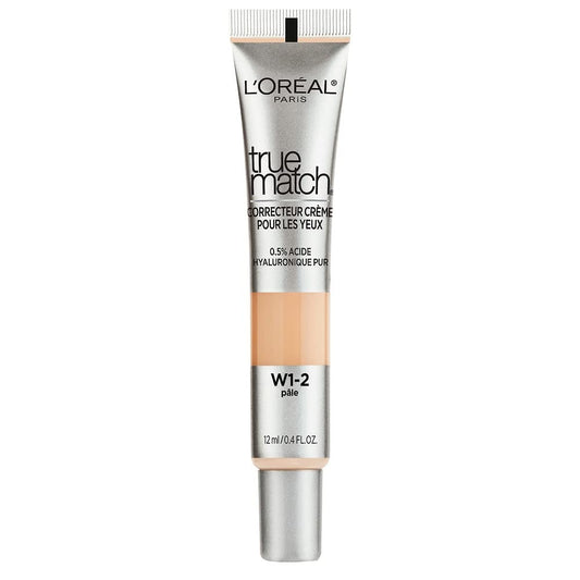 L’Oréal Paris True Match Eye Cream In A Concealer, 0.5% Hyaluronic Acid, Light W3-4, 0.4 Fl. Oz