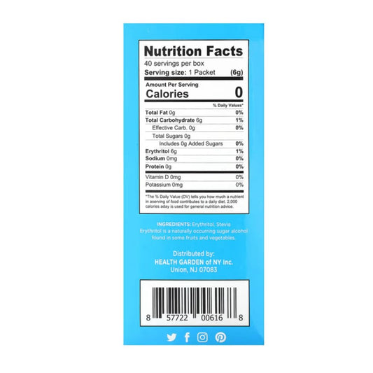 Health Garden Sugarless Erythritol And Stevia Blend Sweetener - All Natural - Non Gmo - Kosher- Keto Friendly (3 Lbs)