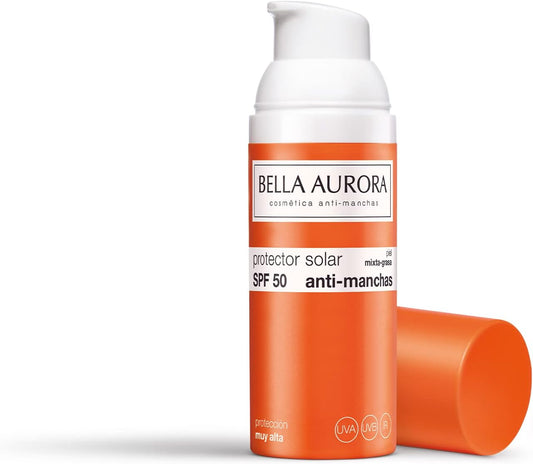 Bella Aurora, Facial Sunscreen Spf 50+, Anti-Dark Spots, Protects & Unify, Anti-Blemishes, Facial Sun Protection, Face Sunblock Cream, 50Ml (Combination-Oily Skin)