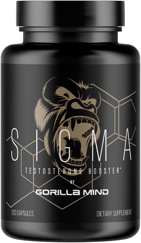 Gorilla Mind Sigma Testosterone Booster - Made with Tongkat Ali and Fadogia Agrestis Extract to Support Higher Testosterone Level (120 Capsules)