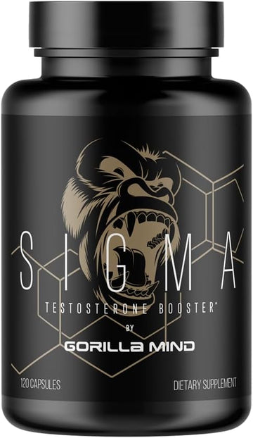 Gorilla Mind Sigma Testosterone Booster - Made with Tongkat Ali and Fadogia Agrestis Extract to Support Higher Testosterone Level (120 Capsules)