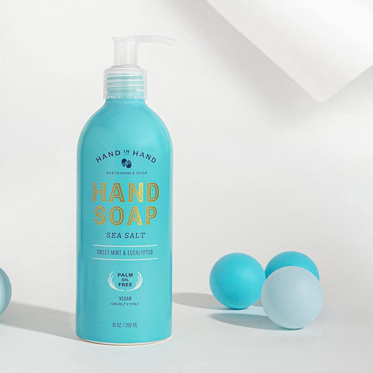 Hand in Hand Nourishing Liquid Hand Soap, 10 Fl Oz, Sweet Mint & Eucalyptus, Sea Salt Scent, Single : Beauty & Personal Care