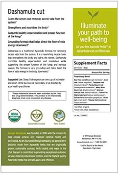 Banyan Botanicals Dashamula Whole - Certified Organic, 1/2  - A Traditional Ayurvedic Formula for pacifying vata and Supporting Proper Function of The Nervous System