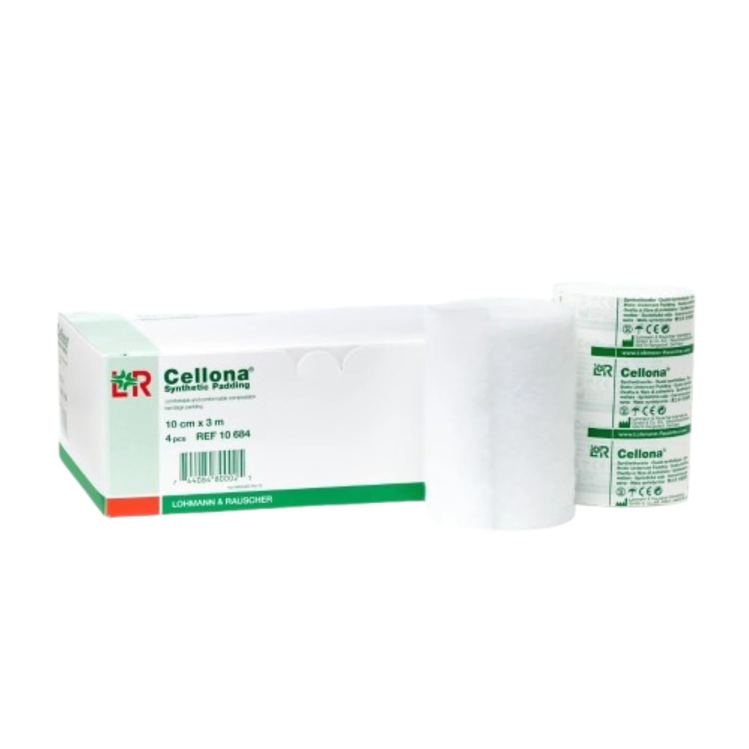 Lohmann & Rauscher Cellona Synthetic Padding, Latex Free Cast Padding For Compression Bandages & Casting, High Quality & 100% Polyester Self-Adhering Wrap, 40 Rolls, 3.9" X 4 Yards (10 Cm X 3 M)