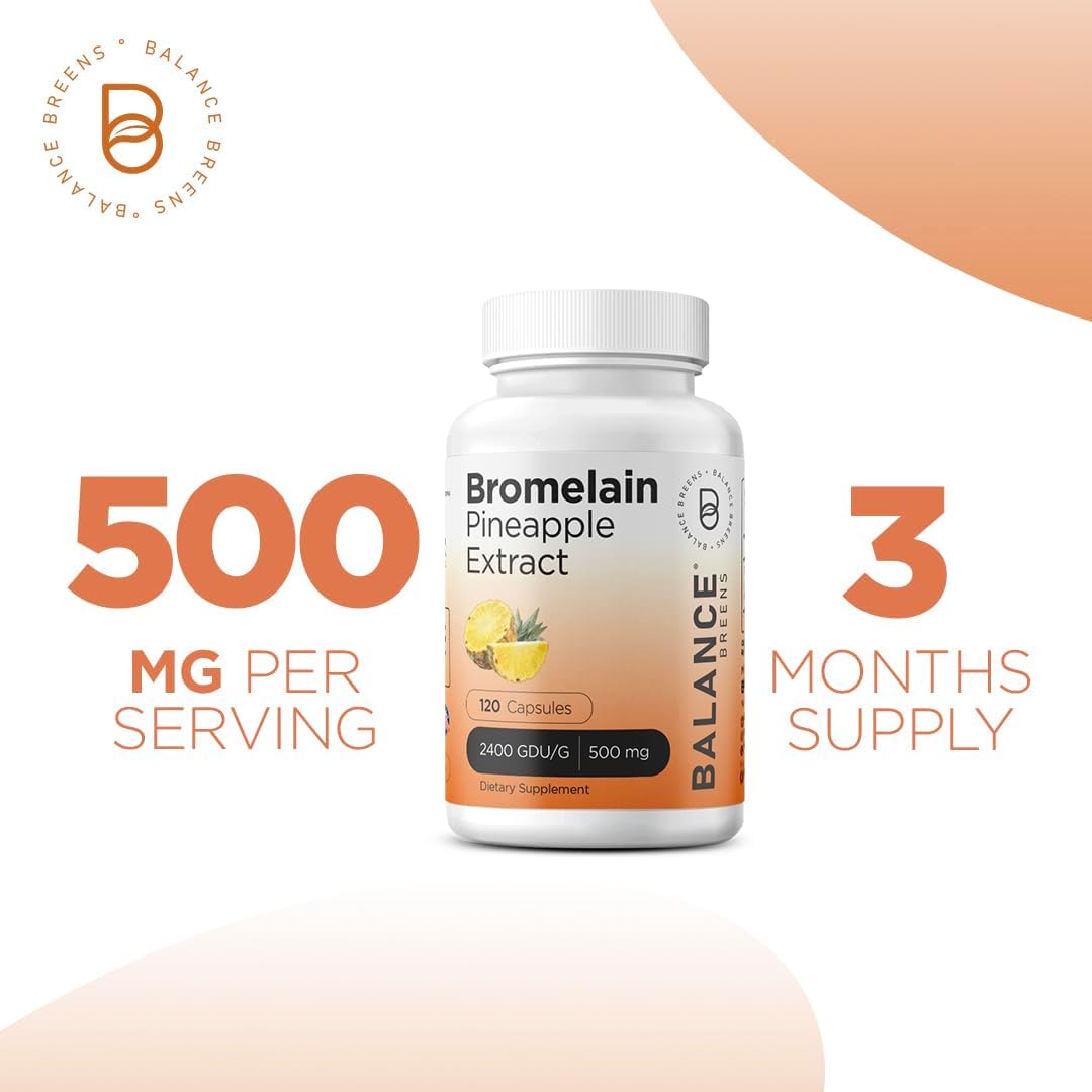 Balancebreens Bromelain 500Mg, 120 Capsules - Pineapple Extract Digestive Enzyme, Supports Digestion And Joint Health Supplement : Health & Household