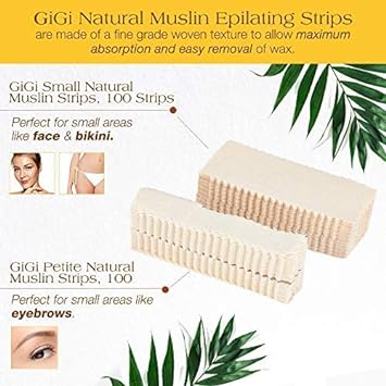 GiGi Petite & Small Muslin Strips 100 Ct Each, 200 Pack : Beauty & Personal Care