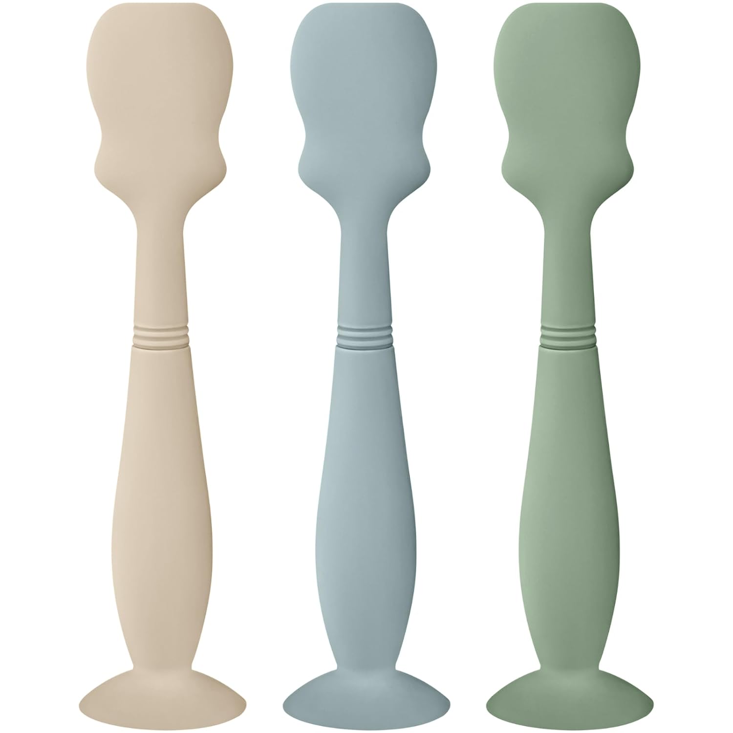 Baby Diaper Cream Spatula Applicator Set - 3Pack Soft Silicone Baby Butt Paste Spatula (Large Size, Cream/Sage/Ether)