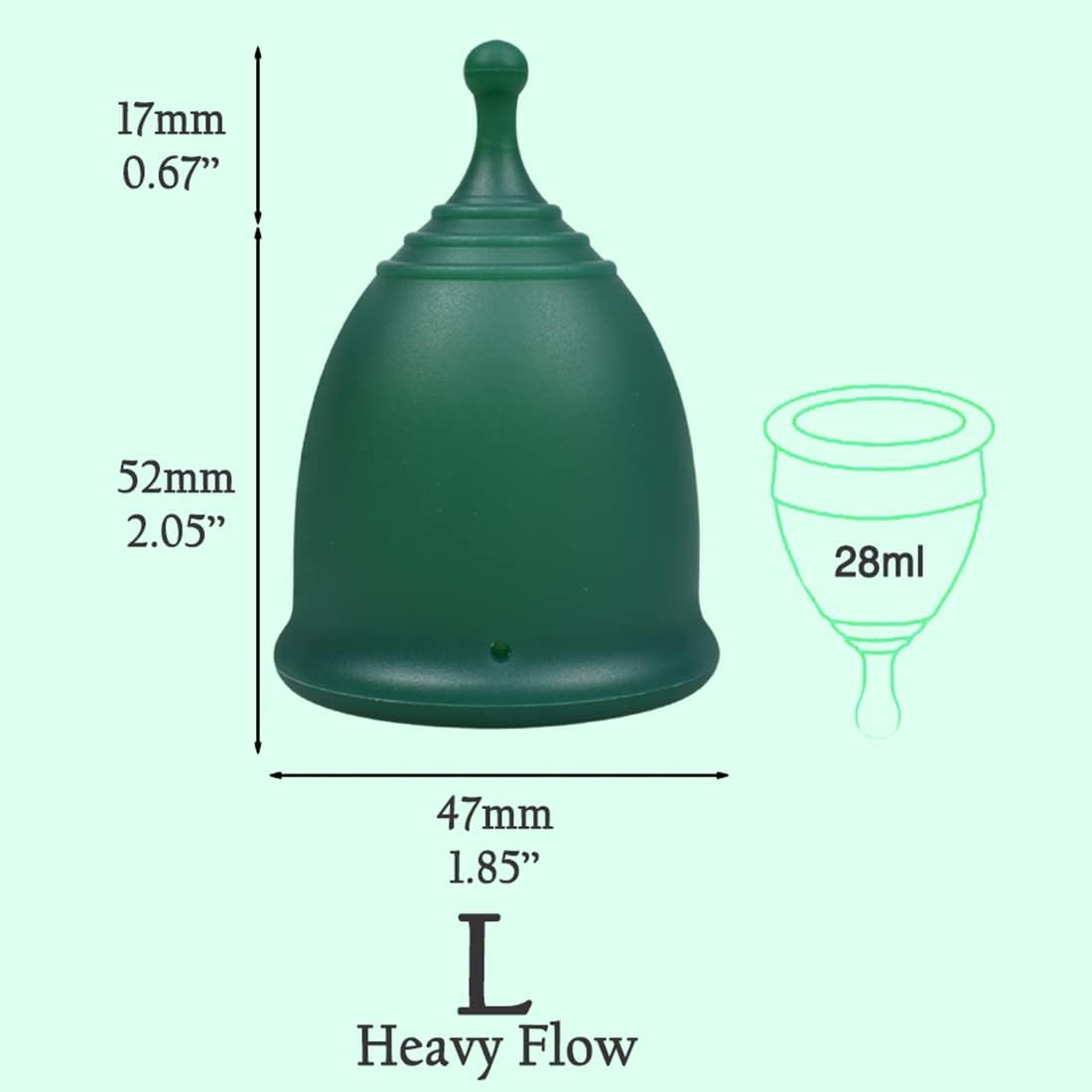 SHORDY Menstrual Cup, Single Pack (Large) with Box, Soft & Flexible, Copa Menstrual Kit for Women | Up to 12 Hours of Comfort, Eco-Friendly & Safer Alternative to Pads & Tampons (Green) : Health & Household