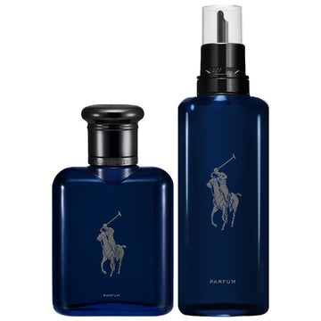 Ralph Lauren Fragrances Polo Blue - Parfum - Men'S Cologne - Refillable Cologne Set - With Citrus, Oak, And Vetiver - Intense Fragrance - 2.5 Fl Oz Bottle & 5.1 Fl Oz Refill