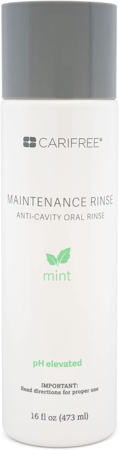 CariFree Maintenance Rinse (Mint): Fluoride Mouthwash | Dentist Recommended Anti-Cavity Oral Care | Xylitol | Neutralizes pH | Freshen Breath | Cavity Prevention | Alcohol Free