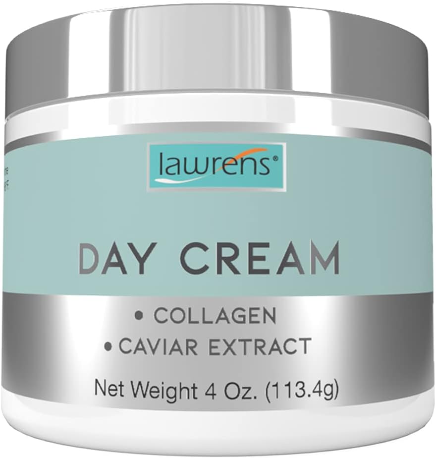 Day Cream With Collagen And Caviar Extract By Lawrens Cosmetics - Moisturizer - Uv Protector - Hydrates Skin - 4Oz