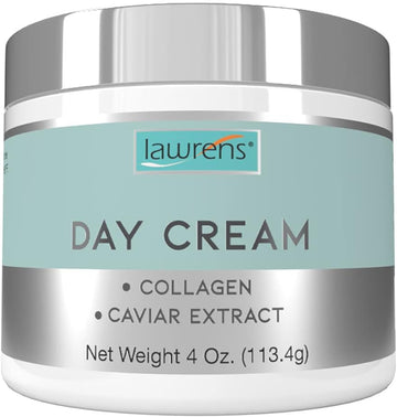 Day Cream With Collagen And Caviar Extract By Lawrens Cosmetics - Moisturizer - Uv Protector - Hydrates Skin - 4Oz