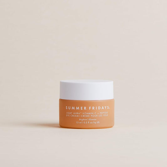 Summer Fridays Light Aura Vitamin C + Peptide Eye Cream - Brightening Under Eye Cream - Illuminating And Hydrating Eye Cream For An Illuminated Appearance (0.5 Fl Oz)