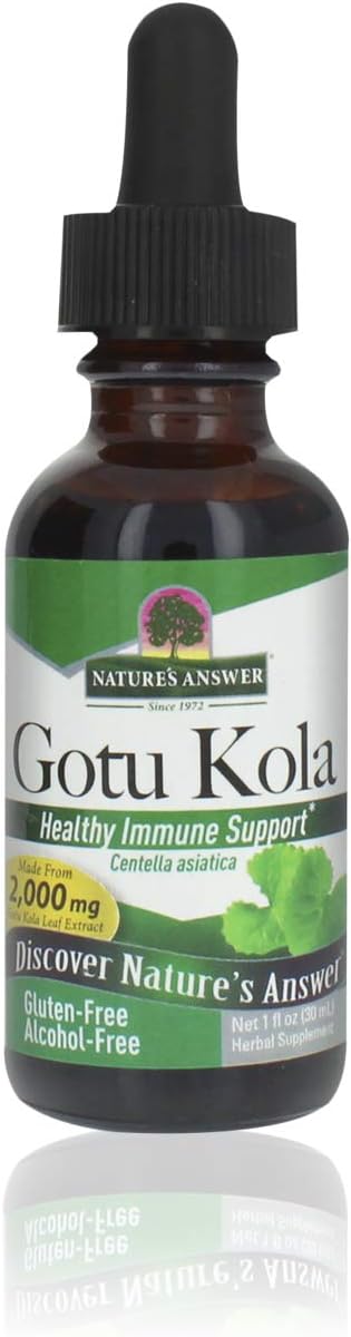 Nature'S Answer Gotu Kola Herb Alcohol Free, 1-  | Dietary Supplement | Supports A Healthy Immune System | Made In The Usa | Gluten-Free, Vegan & Vegetarian