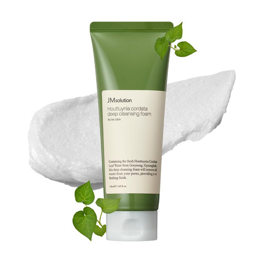 Jmsolution Skin Care Bundle- Heart Leaf Micro Cleansing Foam With Marine Moisture Facial Mask