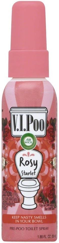 Air Wick V.I.P. Pre-Poop Toilet Spray | Rosy Starlet Scent | Contains Essential Oils | Travel Size Air Freshener | Up to 100 uses - 1.85 Ounce (Pack of 2)