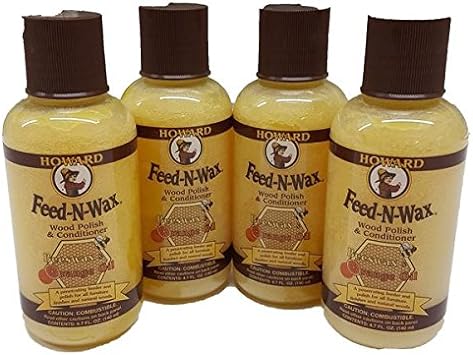 Howard FW0004 Feed-N-Wax Wood Polish and Conditioner, 4.7-Ounce (4-Pack)