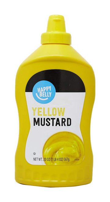 Amazon Brand - Happy Belly Yellow Mustard, Kosher, 20 Ounce (Pack Of 1)