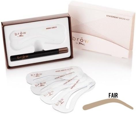 Mii Cosmetics Brow - Statement Brow Kit - Waterproof Brow Powder & Eyebrow Stencils - Definitely Fair