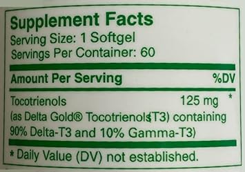 UNIQUE E A.C. Grace Company, Tocotrienols - Tocopherol Free Softgels, 60 Count