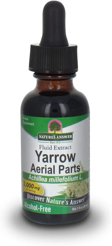 Nature'S Answer Yarrow Flowers 1Oz Alcohol Free Extract | Supports Overall Well-Being | Gluten Free, Non-Gmo, 100% Vegan, No Preservatives Or Artificial Flavors | Single Count