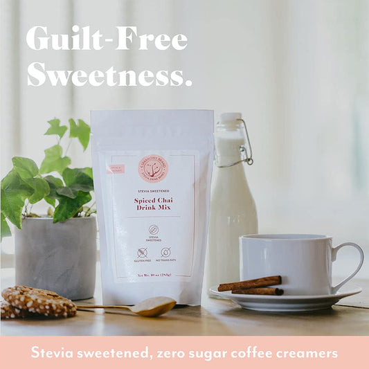 5 Sparrows Sugar-Free Spiced Chai Latte Flavored Drink Mix- Stevia, Keto Friendly, No Sugar Coffee Creamer, 10 Oz