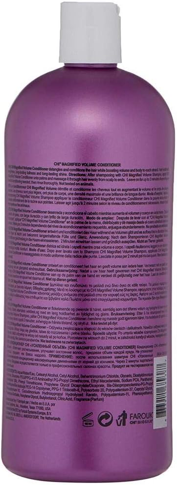 Chi Magnified Volume Conditioner Volumising Hair Products For Fine, Limp Hair Adds Hair Volume & Body Strengthens Hair Low Ph, Color Safe, Paraben-Free & Sulphate Free Conditioner, 355 Ml