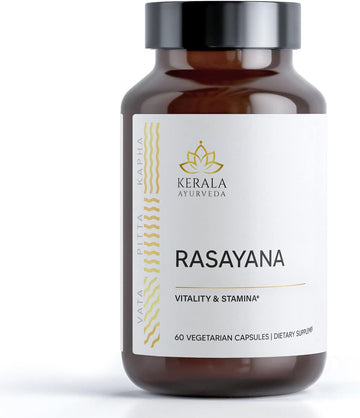 Kerala Ayurveda Rasayana - Herbal Capsules with Amla and Tribulus to Improve Vitality, Support Healthy Aging, and Improve General Wellbeing, 60 Count