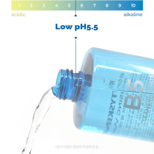 Low Ph 5.5 Vitamin B5 Micellar Cleansing Water 16.9 Fl.Oz.(500Ml) With Centella Asiatica Extract, Hyaluronic Acid For Deep Cleansing, Mild Cleansing