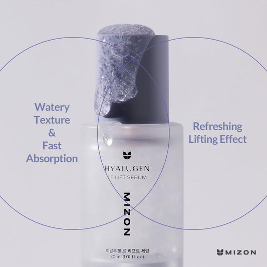 Mizon Hyalugen Le Lift Serum With Hyaluronic Acid And Marine Collagen For Fine Lines Total Face Care Youthful Skin Refreshing Lifting Korean Skincare (1.01 Oz)