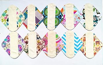 10 Pieces 8 Inch Light Bamboo Mama Cloth/Menstrual Pads/Reusable Sanitary Pads Panty Liner