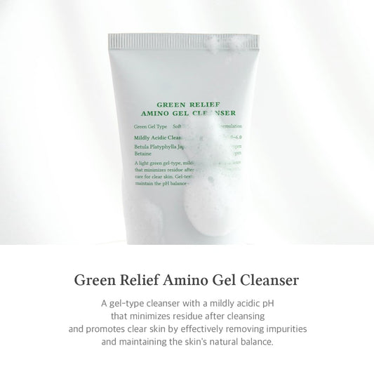 Dr.Althea Green Relief Amino Gel Cleanser | Lightweight & Hydrating Makeup Remover | Daily Face Wash With Hyaluronic Acid | Korean Vegan Skincare For All Skin Types | 3.38 Fl Oz