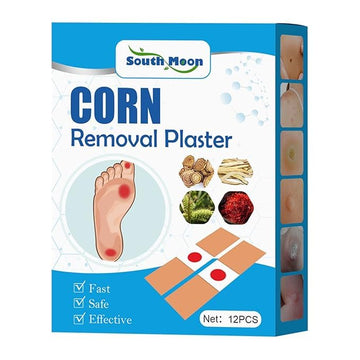 Foot Corn Removal Plasters - Square-Shaped Active Ingredient Patches to Remove Corns & Restore Skin (12 Patches)