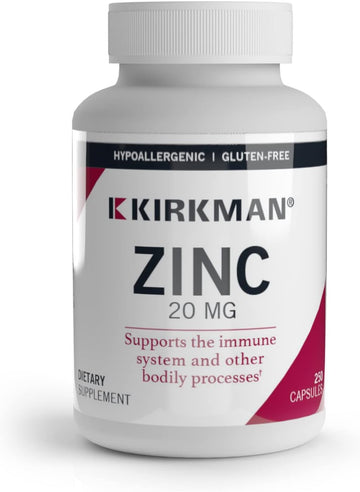 Kirkman - Zinc 20mg - 250 Capsules - Immune Support - High Absorption