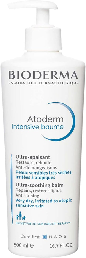 Bioderma Atoderm Intensive Balm - Ultra-Soothing Emollient Cream For Very Dry, Itchy To Eczema Prone Skin, Moisturiser Nourishes, Soothes & Reduces Itching - 500Ml