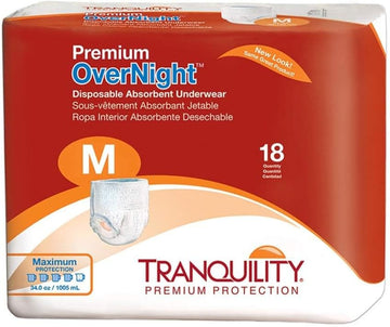 Tranquility Prem Overnight Disp Absorb Underwear Med 72Ct