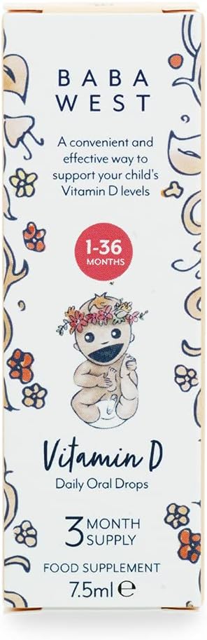 Baba West | Infant Vitamin D Daily Drops | Oral Vitamin Supplement | 400Iu (10Ug) Of Vitamin D In Each Drop| 3 Months Supply | For 0-3 Years