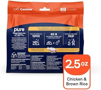 Canidae Pure 3-In-1 Goodness Premium Freeze-Dried Raw Dog Food With Chicken & Brown Rice, 2.5 Oz