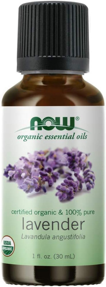 Now Foods Essential Oils, Organic Lavender Oil, Soothing Aromatherapy Scent, Steam Distilled, 100% Pure, Vegan, Child Resistant Cap, 1-Ounce