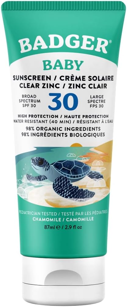 Badger Baby Sunscreen Cream Spf30 | Broad Spectrum & Water Resistant | Protects From Uv Rays (87Ml)