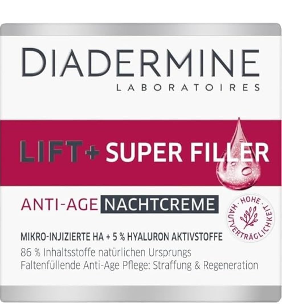Diadermine Lift + Superfiller Hyaluron Anti-Age Night Cream - 1.76 Fl.Oz (50 Ml) : Beauty & Personal Care